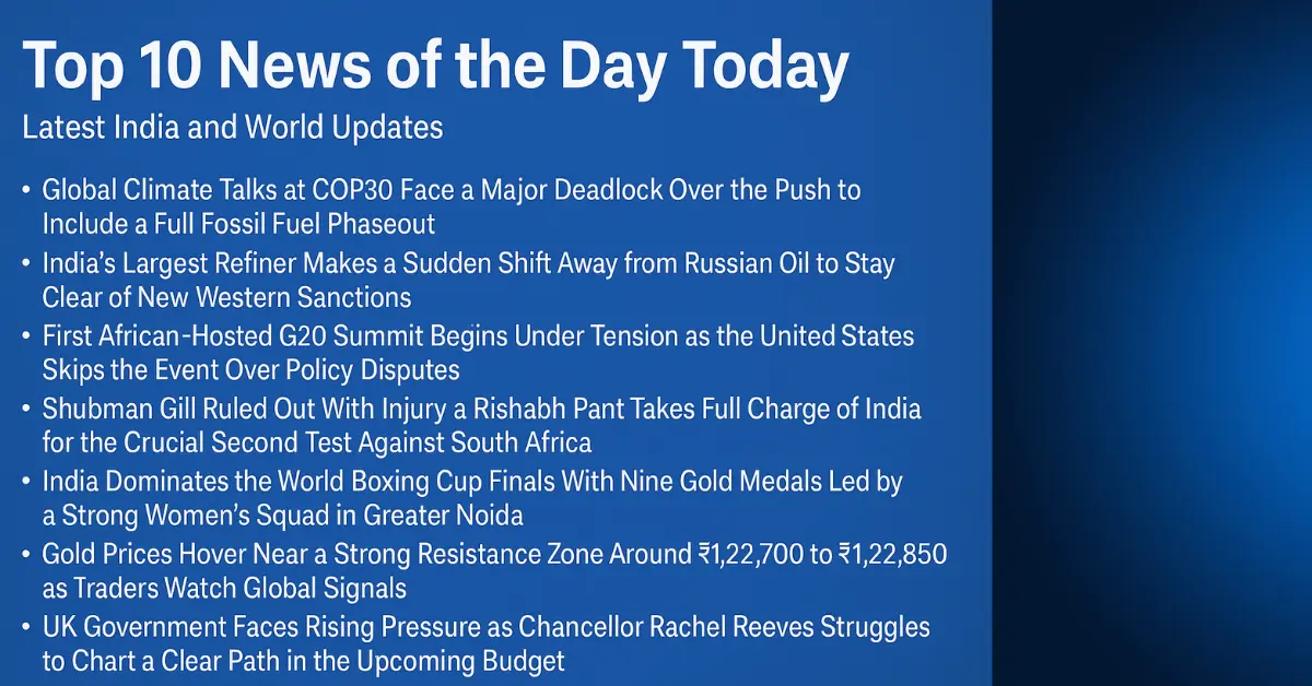 Top 10 Important News of the Day Covering India, World, Economy, Sports and Key Global Developments